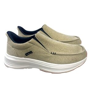Orthocomfoot Mens Tan Canvas Walking Loafers Size 43EU 9-9.5US NWOT